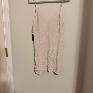 Wilfred Aritzia Pink/White Linen mini dress size medium